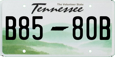 TN license plate B8580B