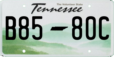TN license plate B8580C