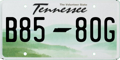 TN license plate B8580G