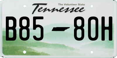 TN license plate B8580H