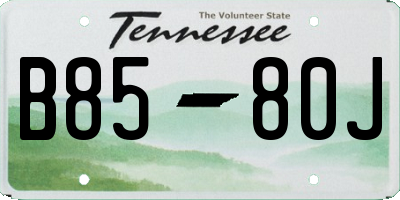 TN license plate B8580J