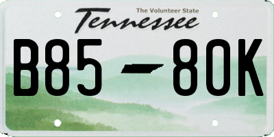 TN license plate B8580K