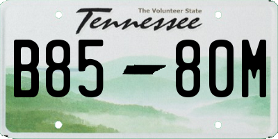TN license plate B8580M