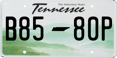 TN license plate B8580P