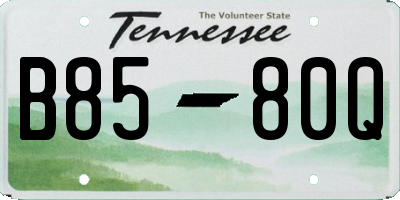 TN license plate B8580Q