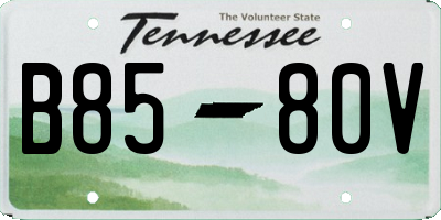 TN license plate B8580V