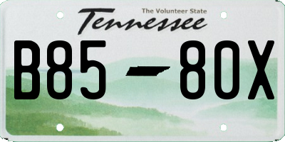TN license plate B8580X