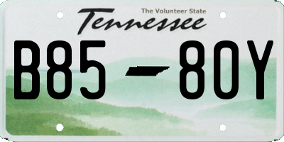TN license plate B8580Y