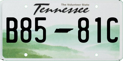 TN license plate B8581C