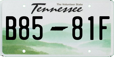 TN license plate B8581F