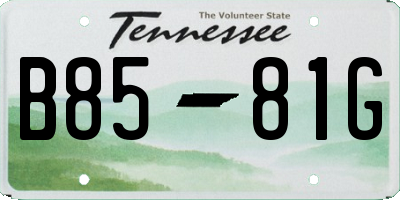 TN license plate B8581G