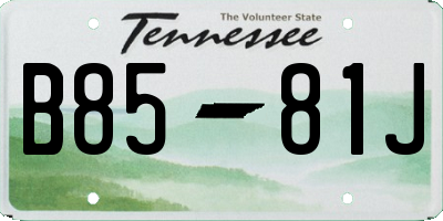TN license plate B8581J