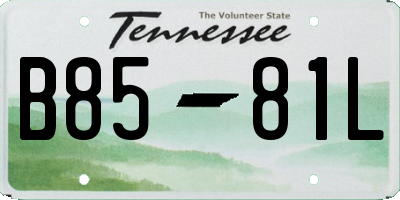 TN license plate B8581L