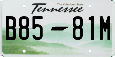 TN license plate B8581M