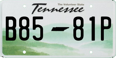 TN license plate B8581P