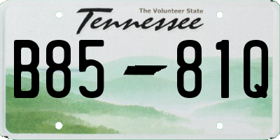 TN license plate B8581Q