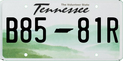 TN license plate B8581R