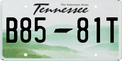 TN license plate B8581T