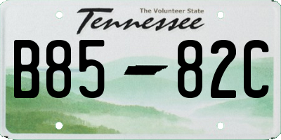 TN license plate B8582C