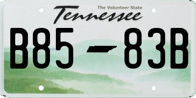 TN license plate B8583B