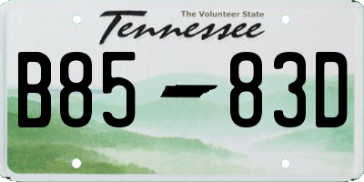 TN license plate B8583D