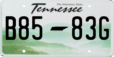 TN license plate B8583G