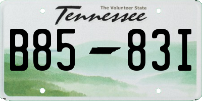 TN license plate B8583I