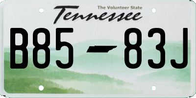 TN license plate B8583J
