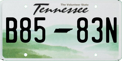 TN license plate B8583N