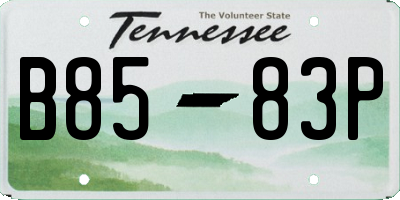 TN license plate B8583P