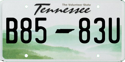TN license plate B8583U