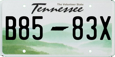 TN license plate B8583X