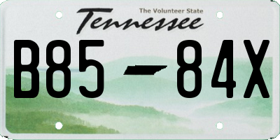 TN license plate B8584X