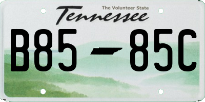 TN license plate B8585C