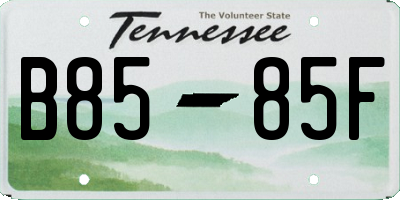 TN license plate B8585F