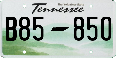 TN license plate B8585O