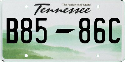 TN license plate B8586C