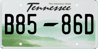 TN license plate B8586D