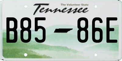 TN license plate B8586E