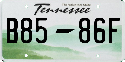 TN license plate B8586F