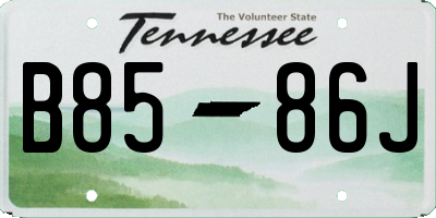 TN license plate B8586J
