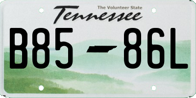 TN license plate B8586L