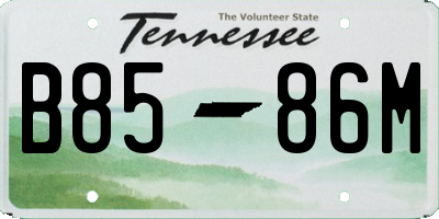 TN license plate B8586M