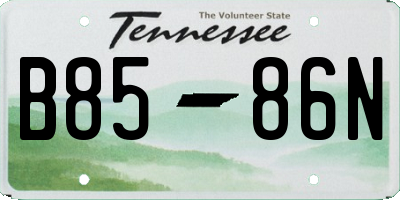 TN license plate B8586N
