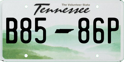 TN license plate B8586P