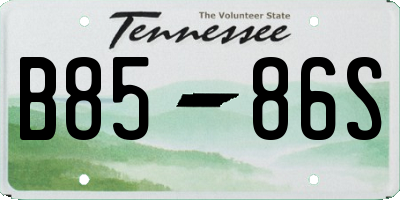 TN license plate B8586S