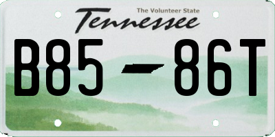 TN license plate B8586T