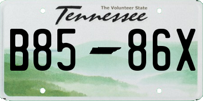 TN license plate B8586X
