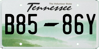 TN license plate B8586Y