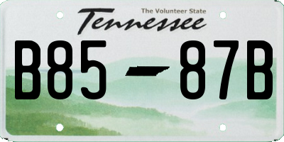 TN license plate B8587B